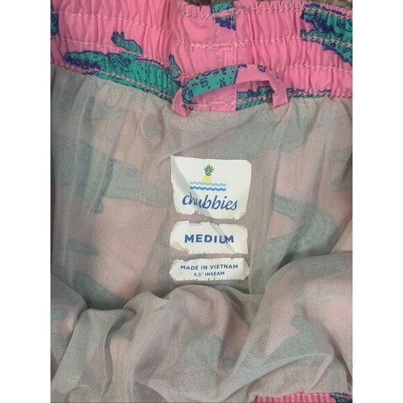Chubbies The Glades Swim Trunks Men’s M Gator Beach 5.5 in Classic Lined Pink - Picture 4 of 9